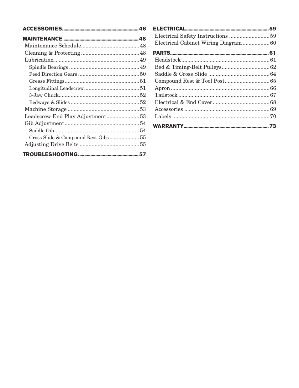 Southbend SB1001 User Manual | Page 4 / 76