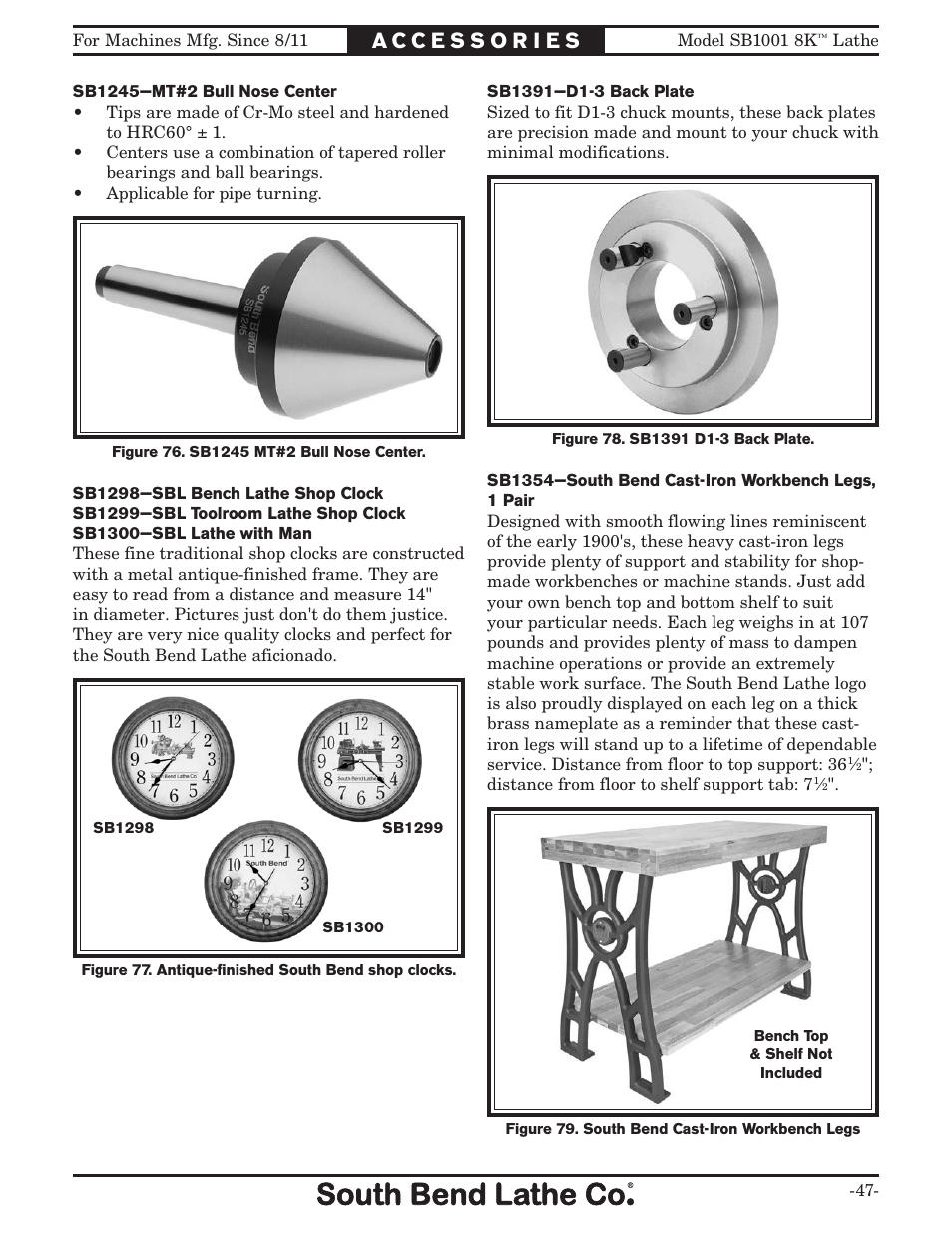 Southbend SB1001 User Manual | Page 49 / 76