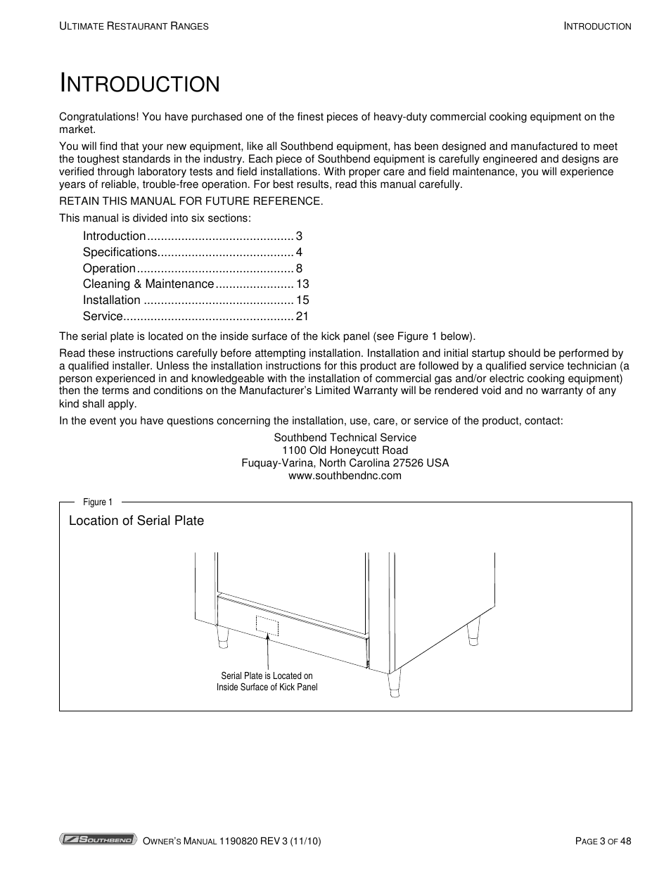 Ntroduction | Southbend 4365A User Manual | Page 3 / 48