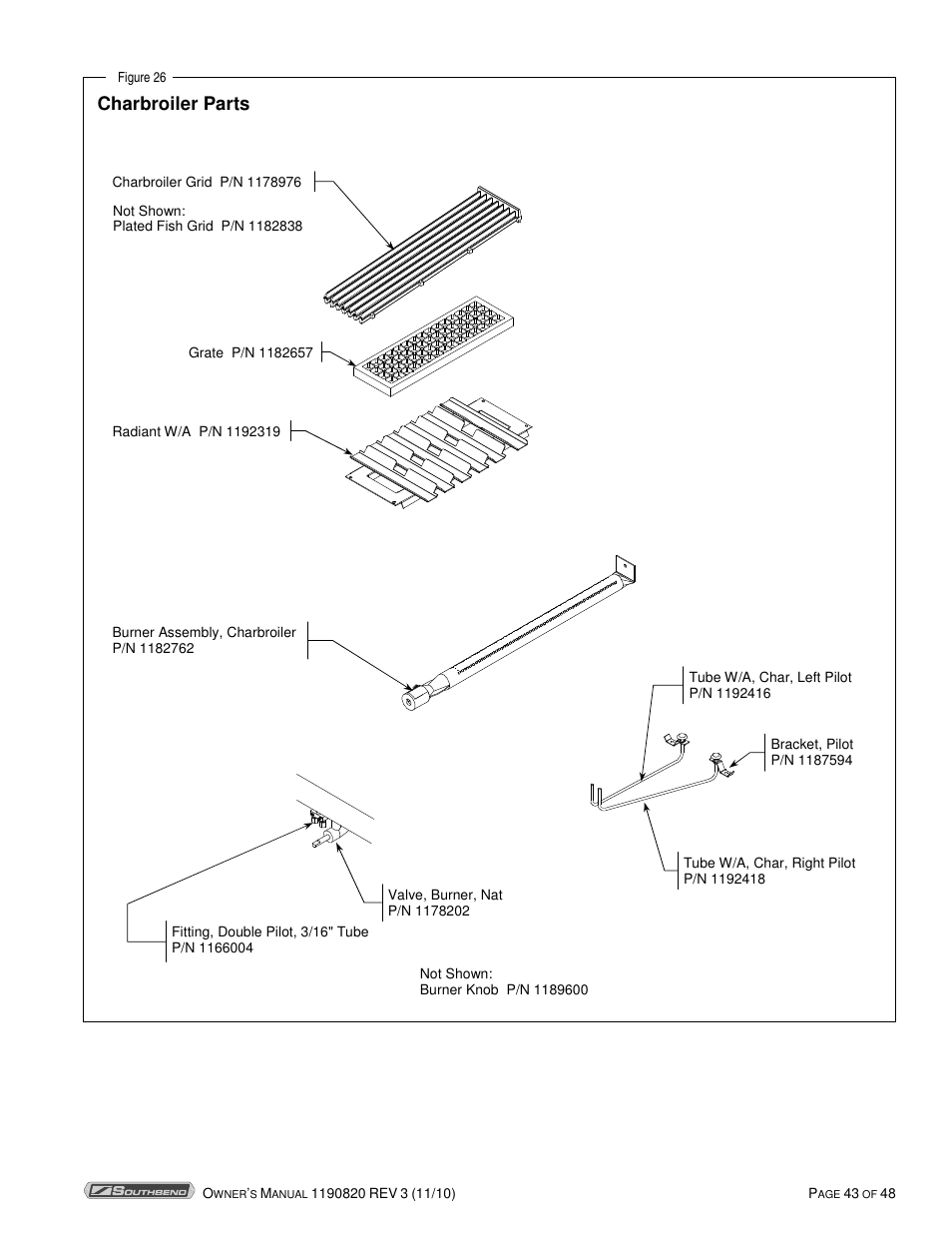 Charbroiler parts | Southbend 4365A User Manual | Page 43 / 48