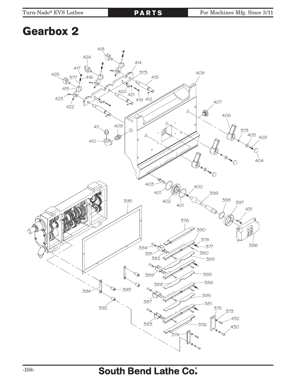 Gearbox 2 | Southbend Turn-Nado EVS w/DRO SB1042PF User Manual | Page 110 / 140