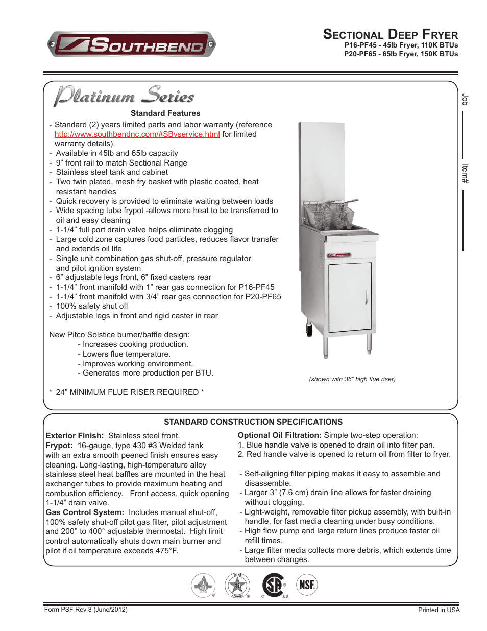 Southbend 45lb User Manual | 2 pages