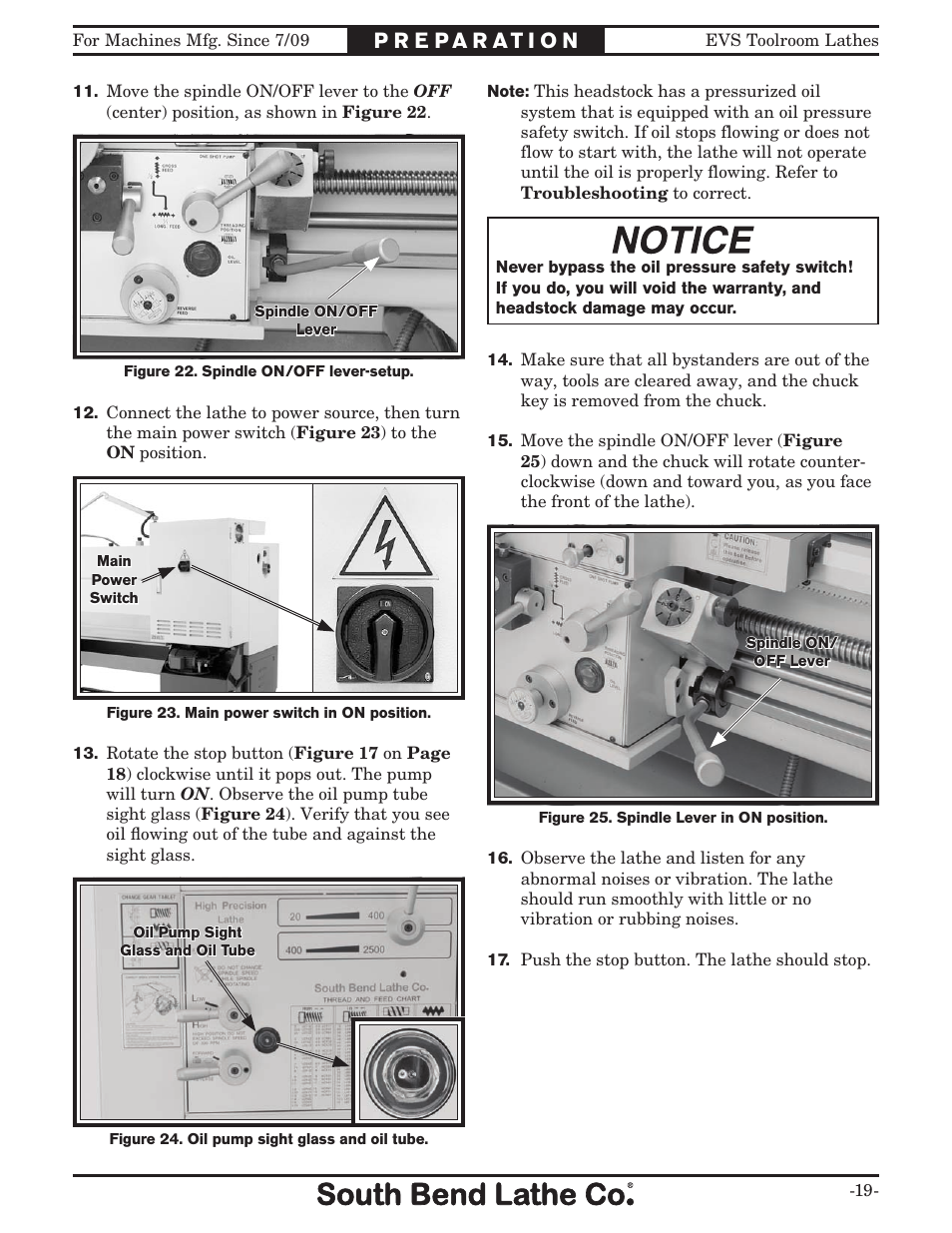 Southbend 16" x 60" Lathe 440V w/ Dro sb1015f User Manual | Page 25 / 148