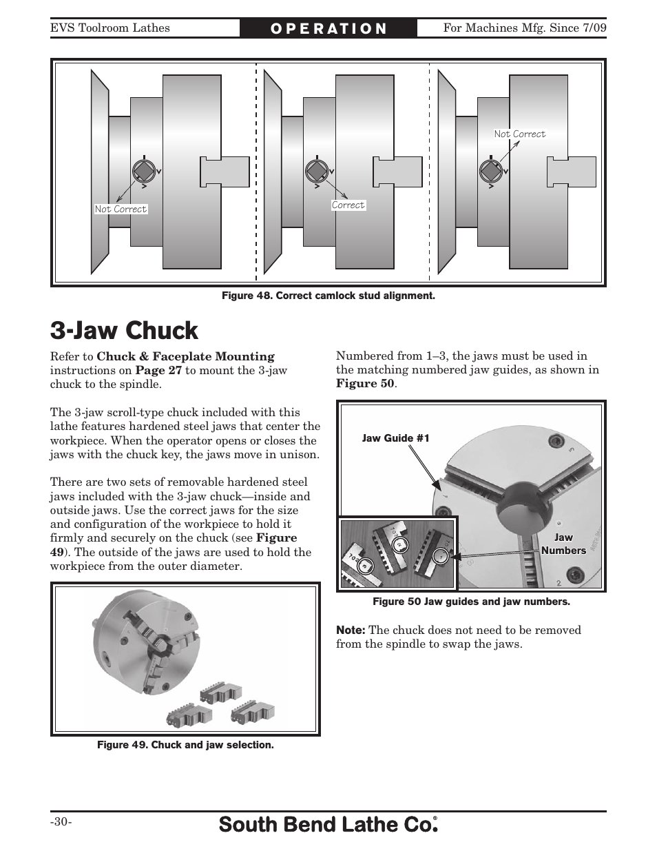 Jaw chuck | Southbend 16" x 60" Lathe 440V w/ Dro sb1015f User Manual | Page 36 / 148