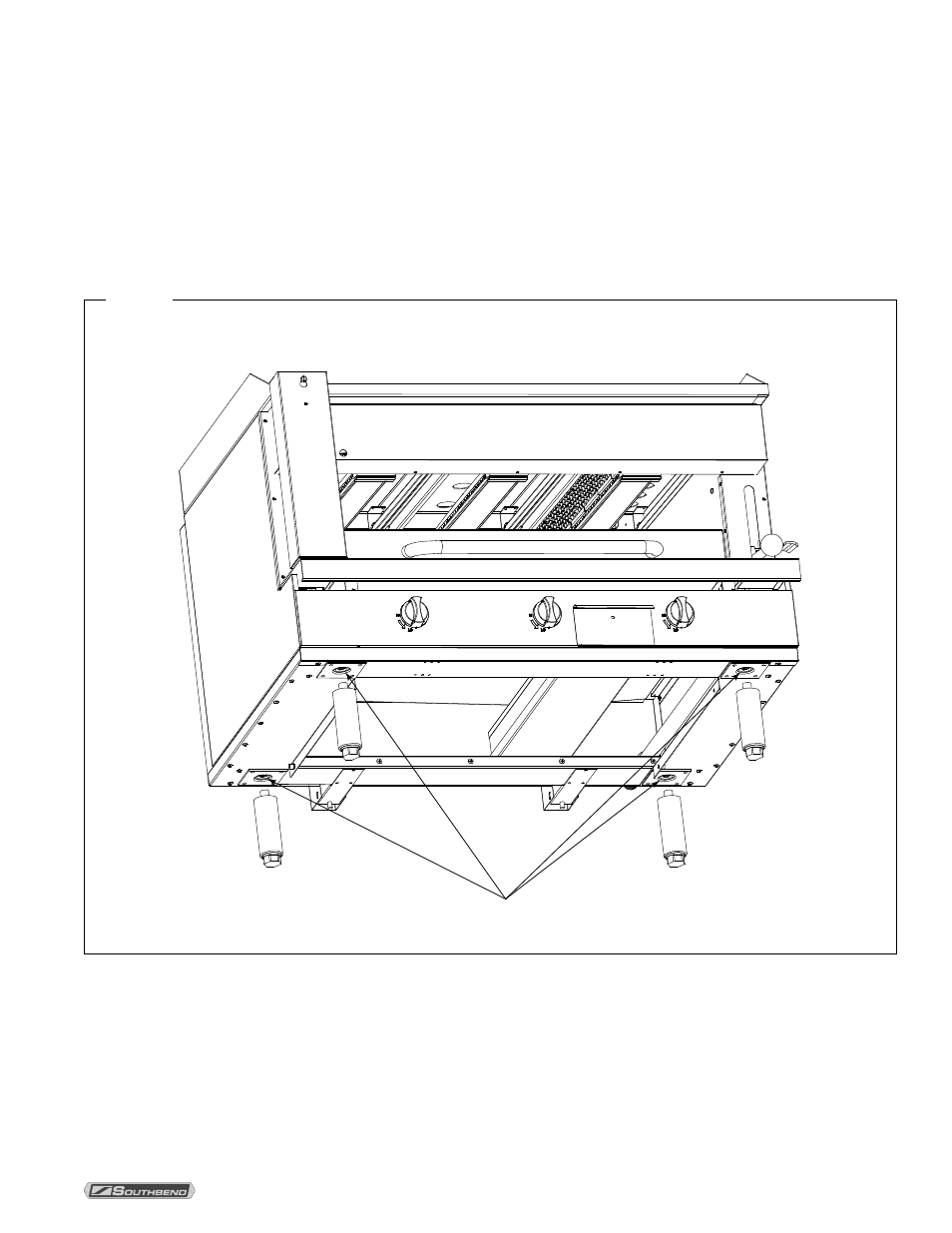 Step 2b: attach countertop legs | Southbend SSB-45 User Manual | Page 13 / 20