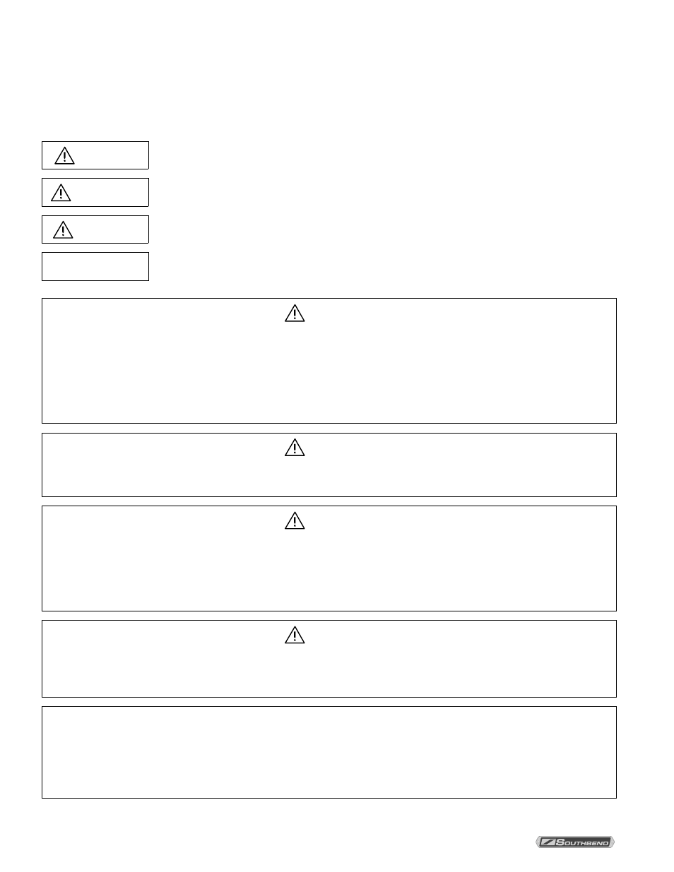 Safety precautions | Southbend SSB-45 User Manual | Page 2 / 20