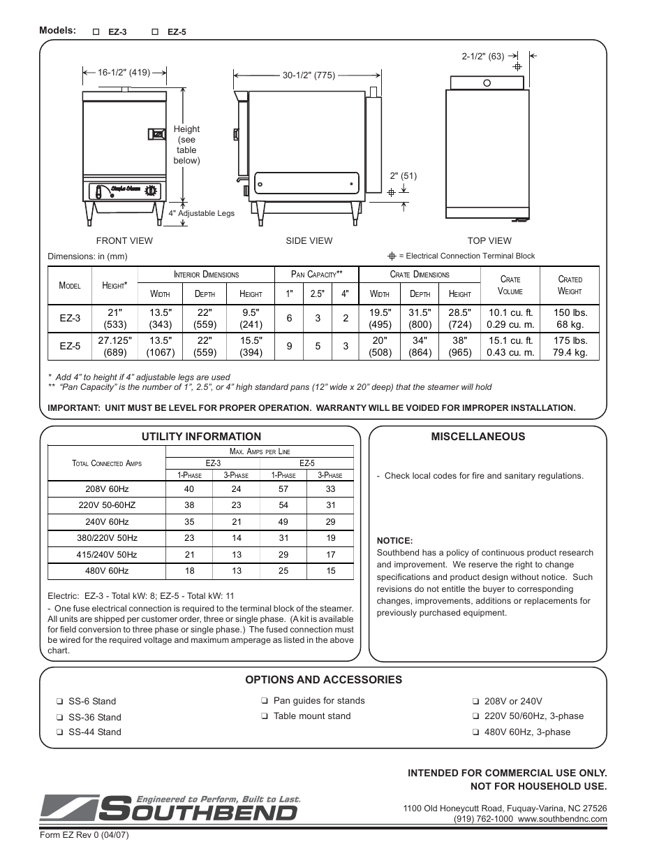 Southbend EZ-5 User Manual | Page 2 / 2