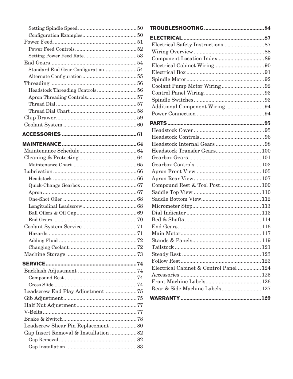 Southbend 13" Heavy 13 Gearhead lathe SB User Manual | Page 4 / 132