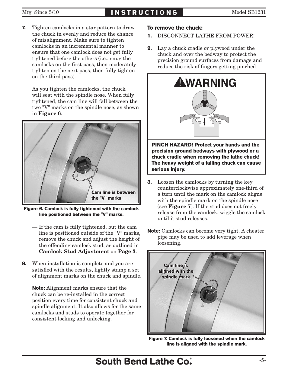 Southbend SB1231 User Manual | Page 5 / 8