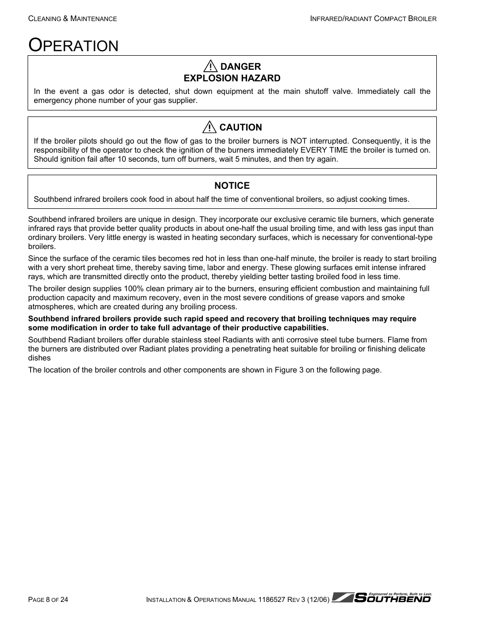 Peration | Southbend P32-NFR User Manual | Page 8 / 24