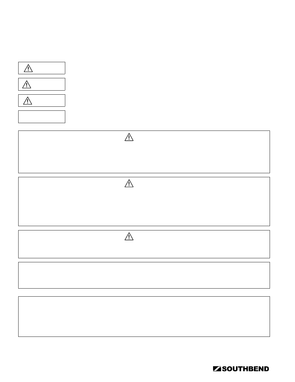 Safety precautions | Southbend STRG-5D User Manual | Page 2 / 50