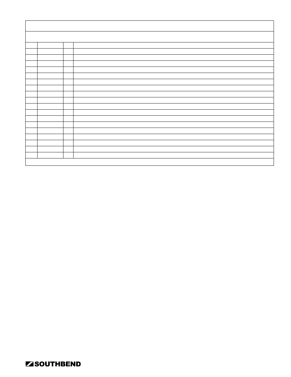 Cabinet base parts | Southbend STRG-5D User Manual | Page 47 / 50