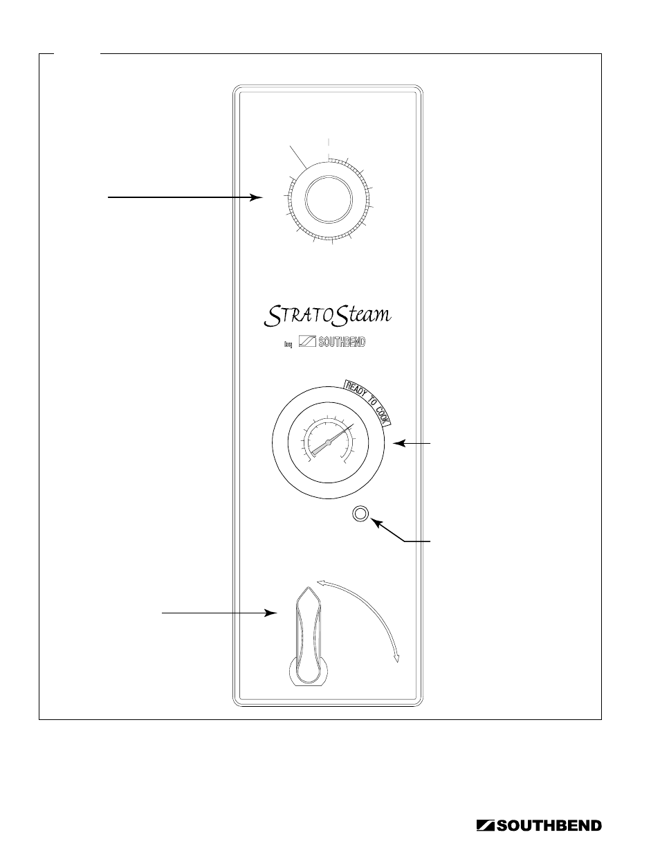 Control lever, Timer, Power light | Thermometer, Controls, Off on, Power | Southbend STRG-5D User Manual | Page 8 / 50