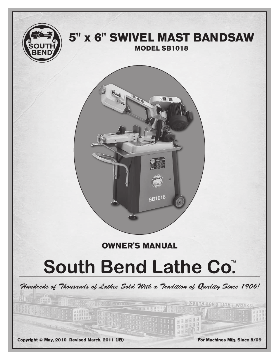 Southbend Swivel Mast Bandsaw sb1018 User Manual | 56 pages