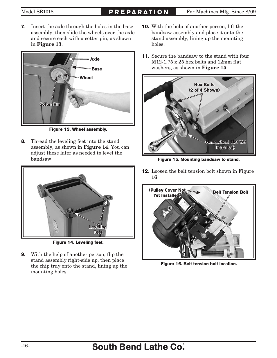 Southbend Swivel Mast Bandsaw sb1018 User Manual | Page 18 / 56