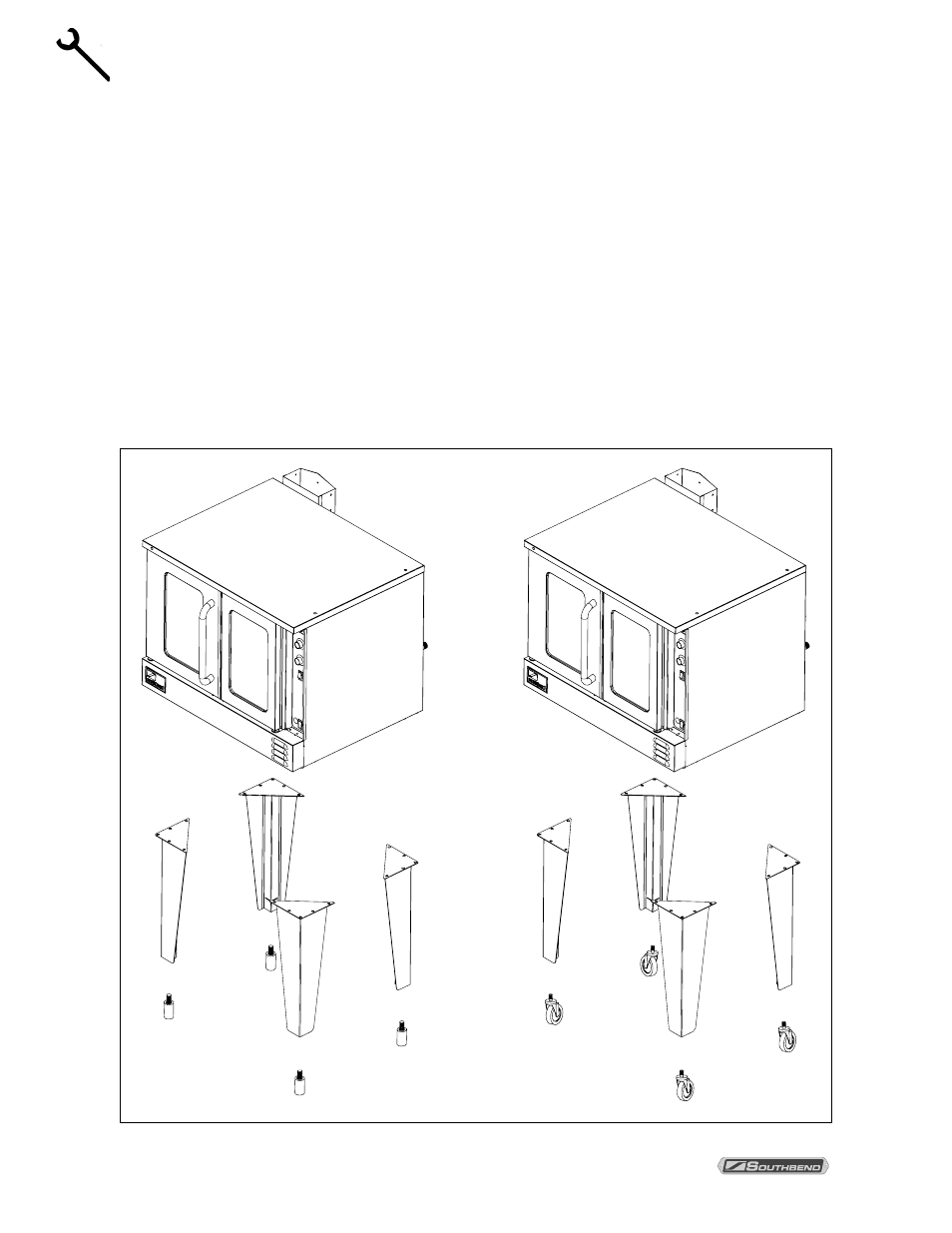 Step 2a: installation of legs on single-deck ovens, Nstallation | Southbend Marathoner User Manual | Page 10 / 76