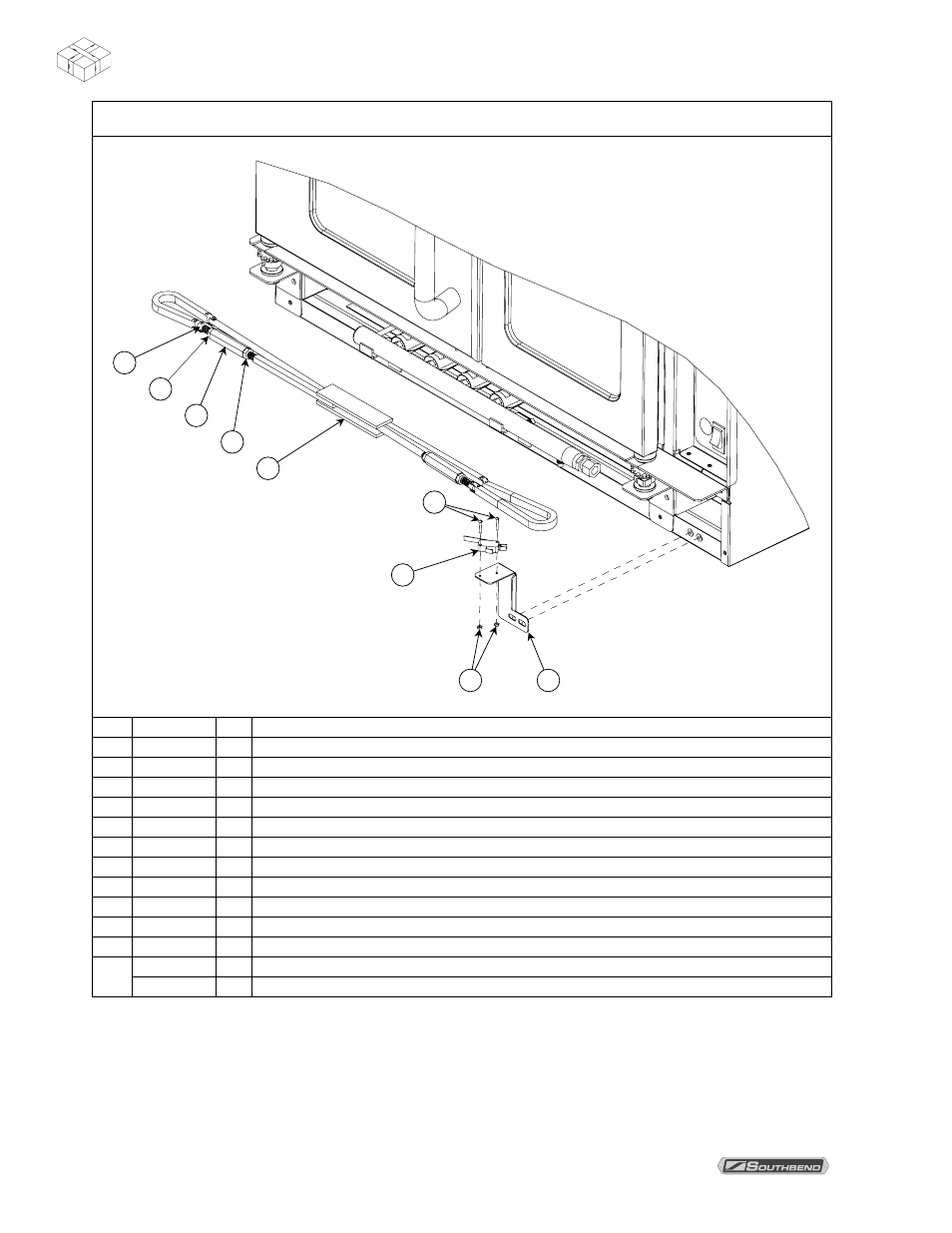 Arts, Door chain mechanism parts | Southbend Marathoner User Manual | Page 54 / 76