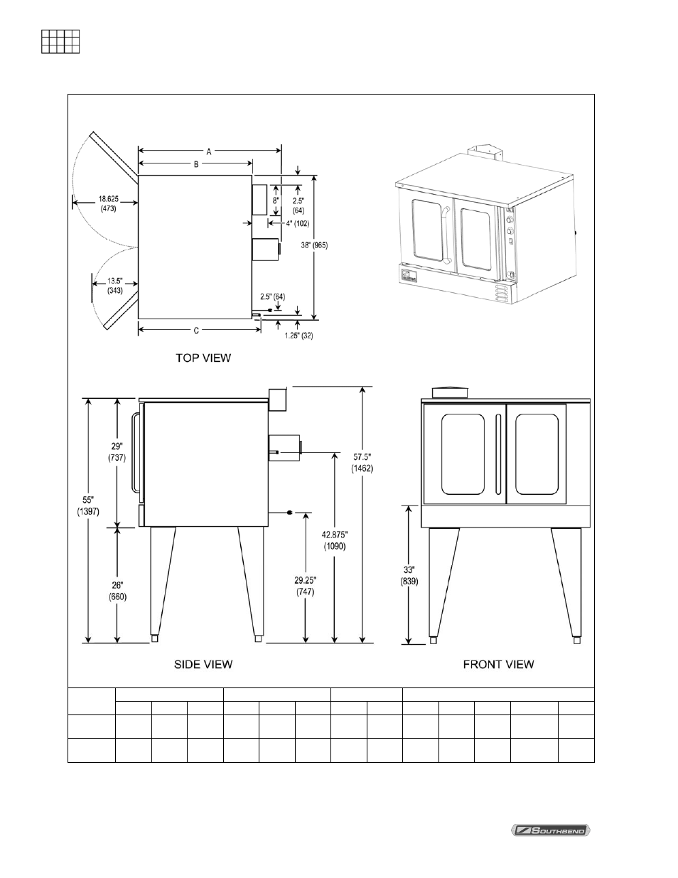 Exterior dimensions, Pecifications | Southbend Marathoner User Manual | Page 6 / 76