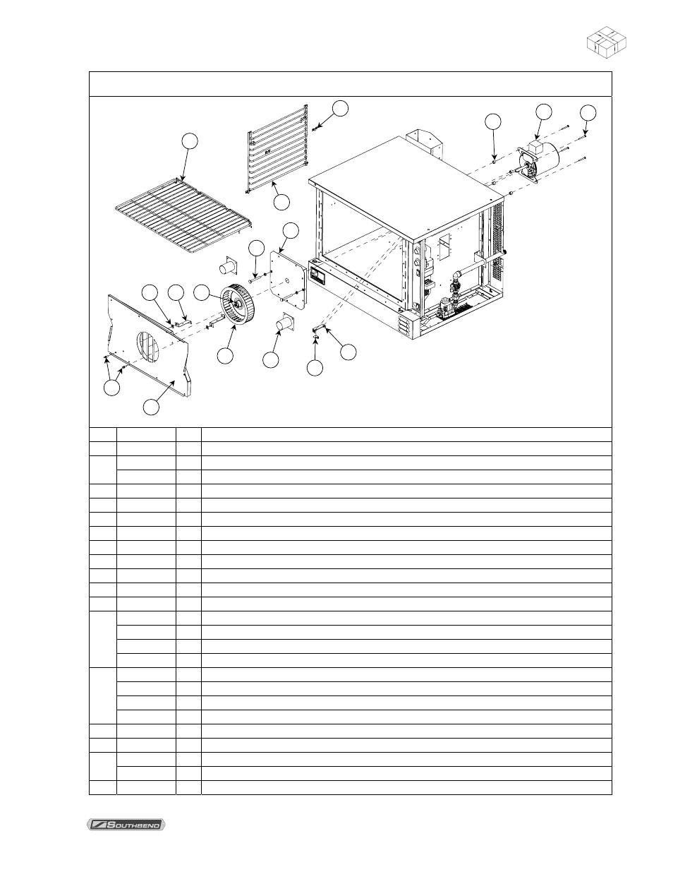Arts, Oven interior and fan motor parts | Southbend Marathoner User Manual | Page 65 / 76