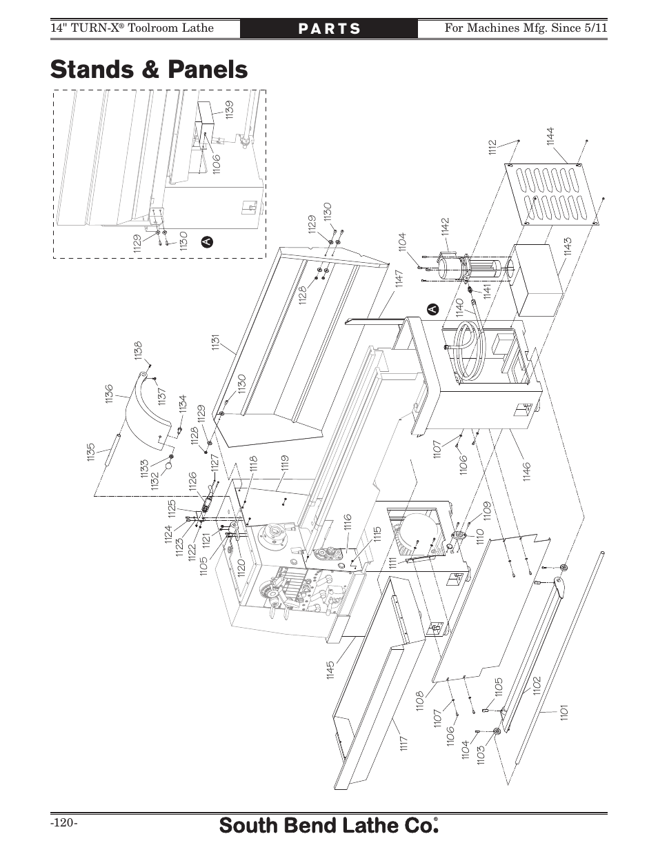 Stands & panels | Southbend 14" Turn-X Toolroom Lathe 14"x 40" sb1039 User Manual | Page 122 / 132