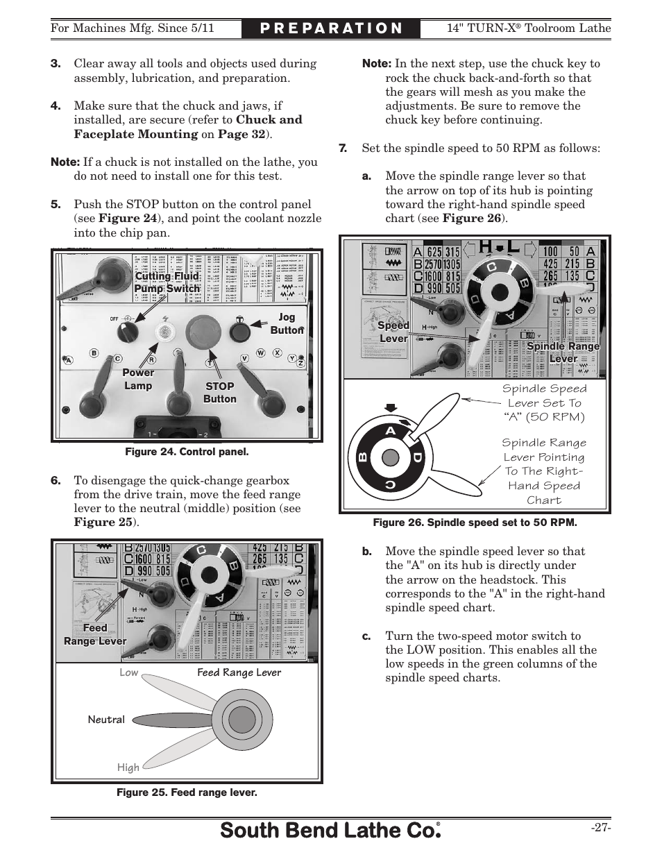 Southbend 14" Turn-X Toolroom Lathe 14"x 40" sb1039 User Manual | Page 29 / 132