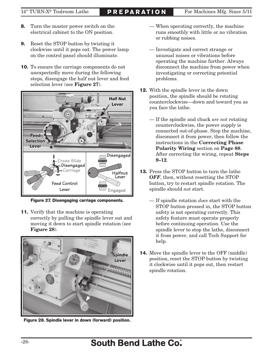 Southbend 14" Turn-X Toolroom Lathe 14"x 40" sb1039 User Manual | Page 30 / 132