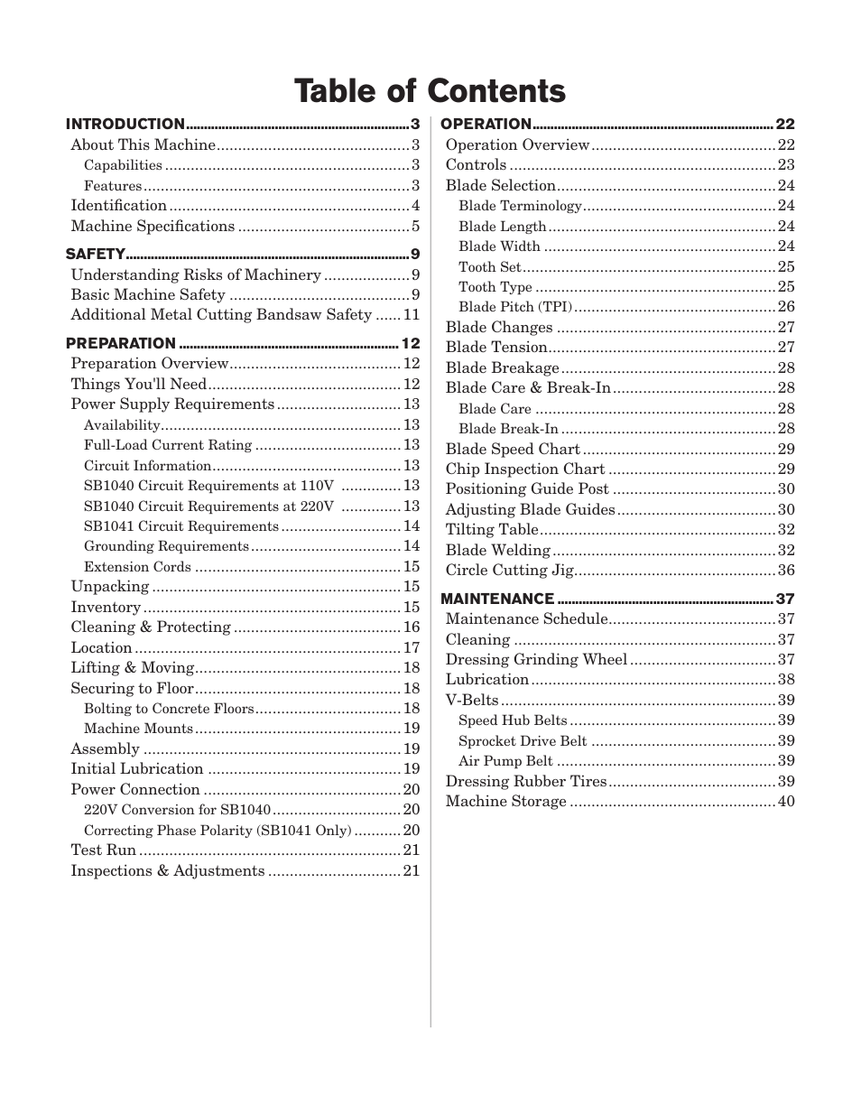 Southbend SB1041 User Manual | Page 3 / 72