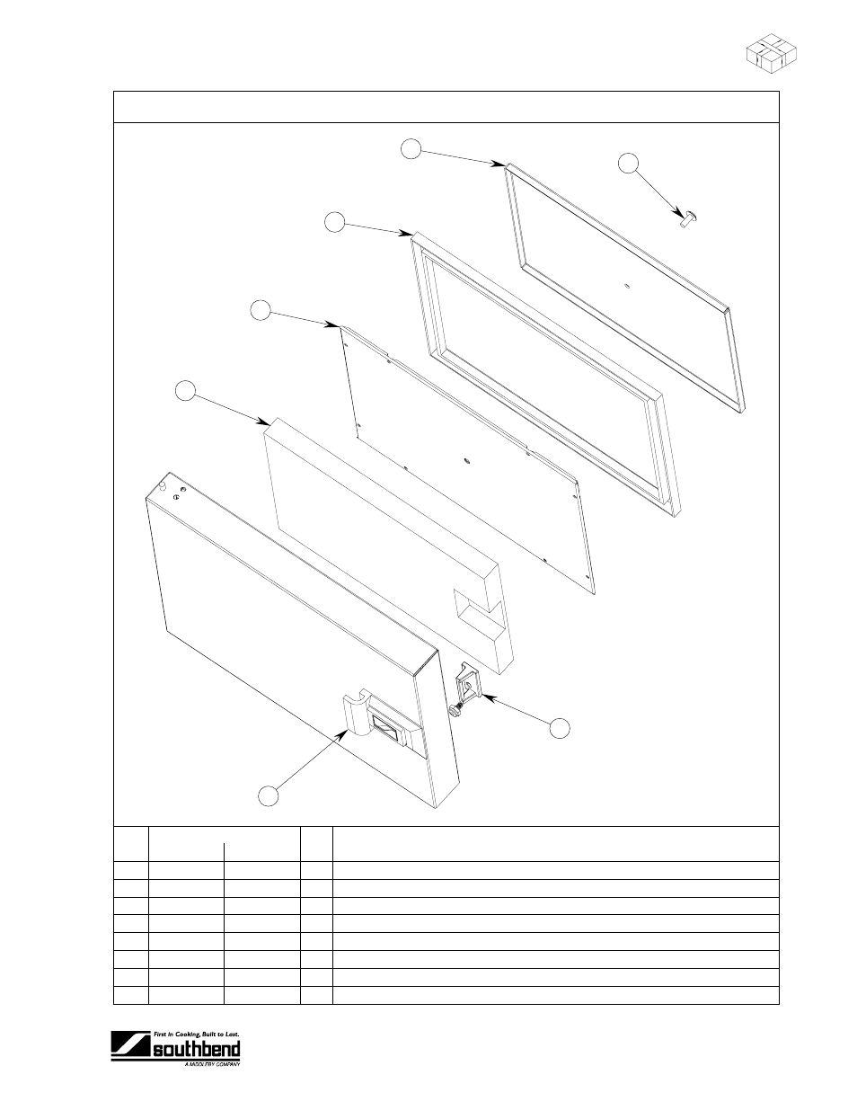 Arts, Sez s, Door assembly parts | Southbend SEZ/3 User Manual | Page 45 / 52