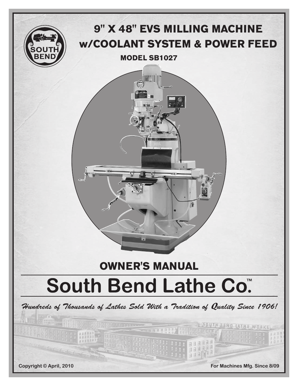 Southbend South Bend SB1027 User Manual | 84 pages