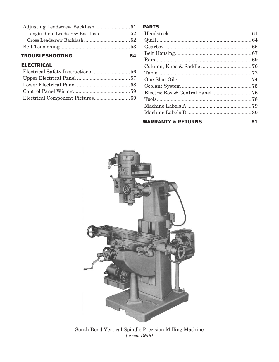 Southbend South Bend SB1027 User Manual | Page 4 / 84