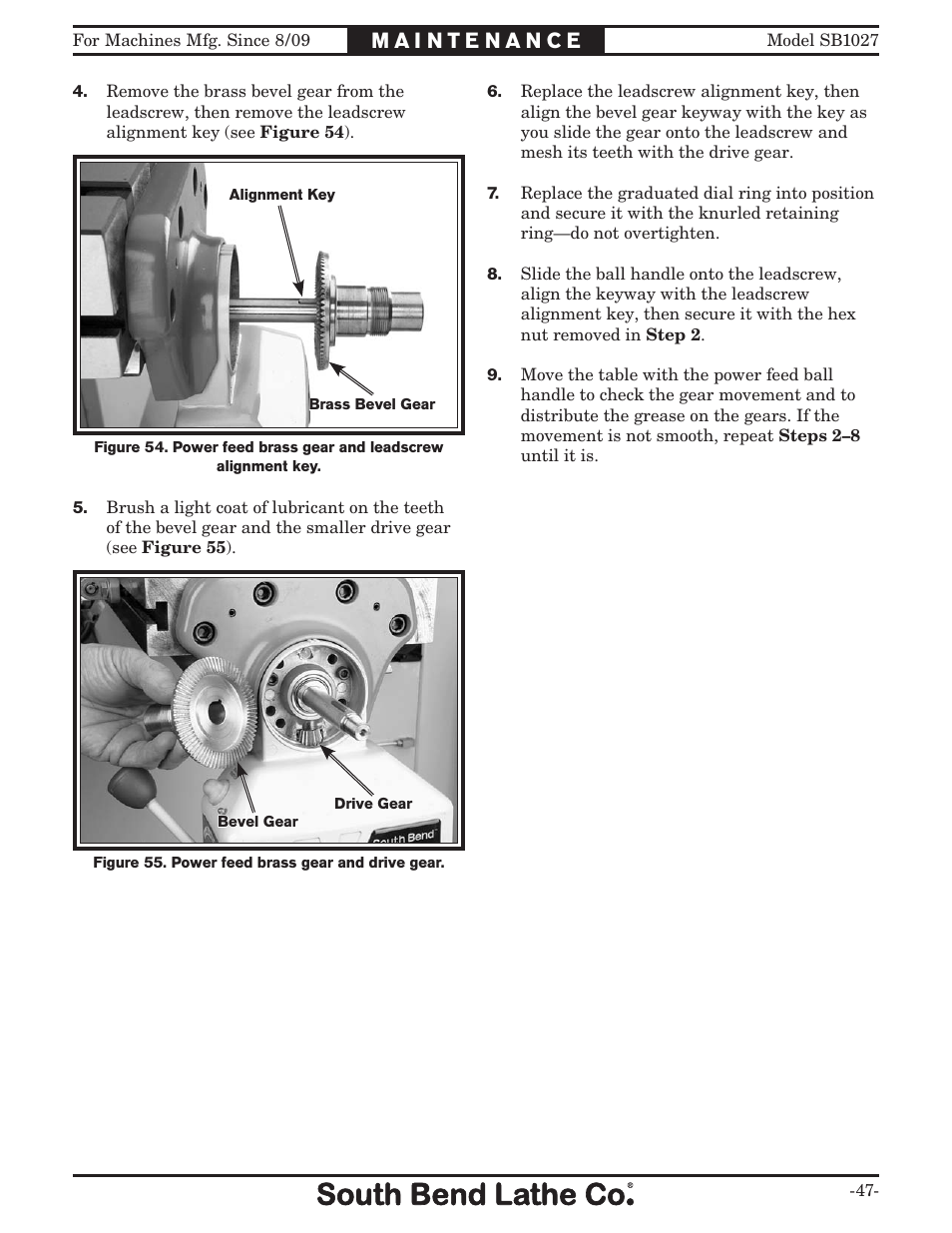 Southbend South Bend SB1027 User Manual | Page 49 / 84