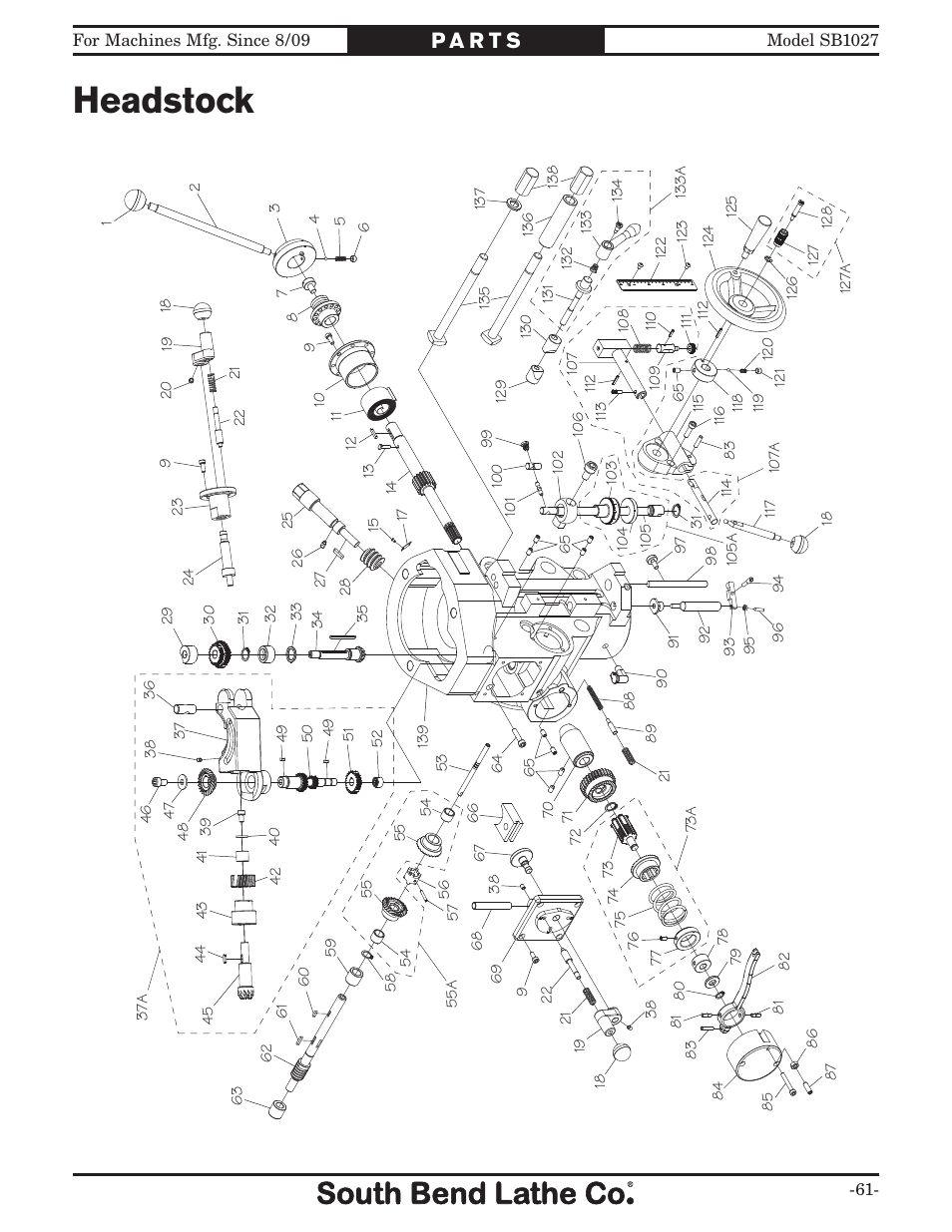 Headstock | Southbend South Bend SB1027 User Manual | Page 63 / 84