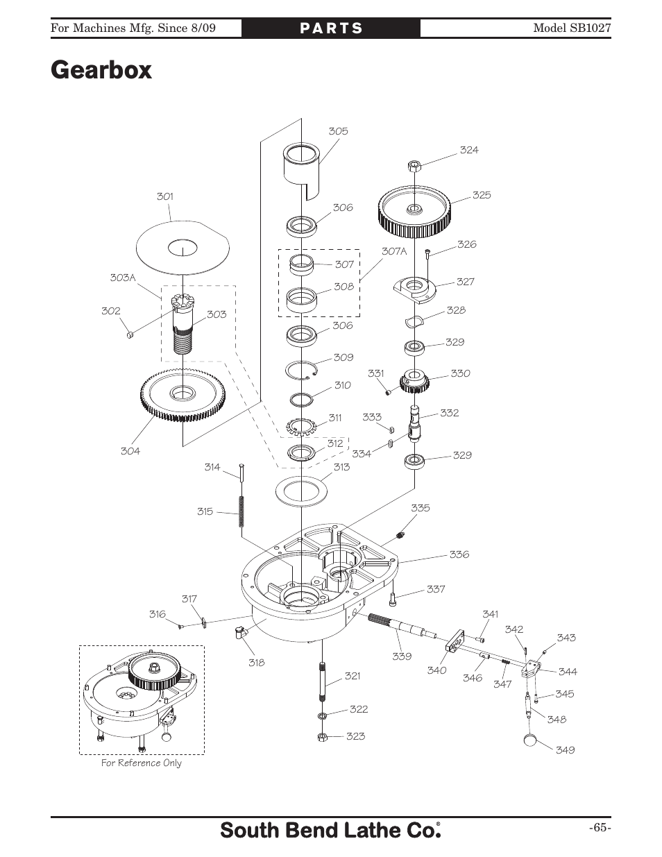 Gearbox | Southbend South Bend SB1027 User Manual | Page 67 / 84