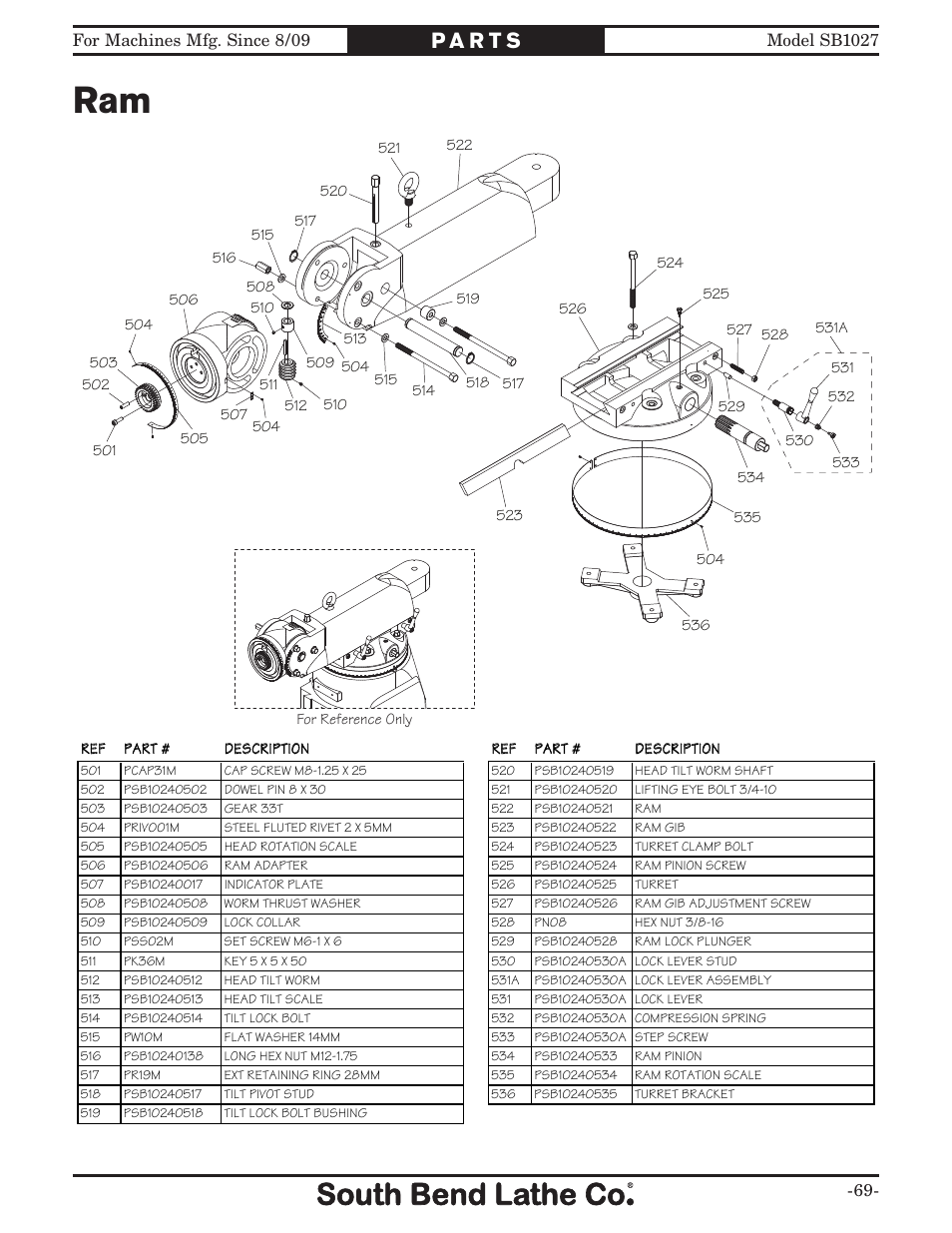 Southbend South Bend SB1027 User Manual | Page 71 / 84