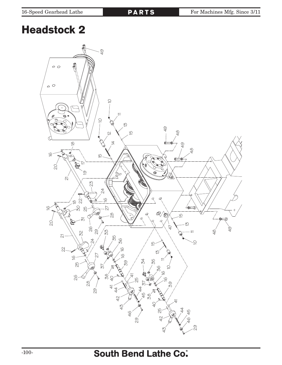 Headstock 2 | Southbend South Bend 16 SPEED GEARHEAD LATHE SB1053 User Manual | Page 102 / 136