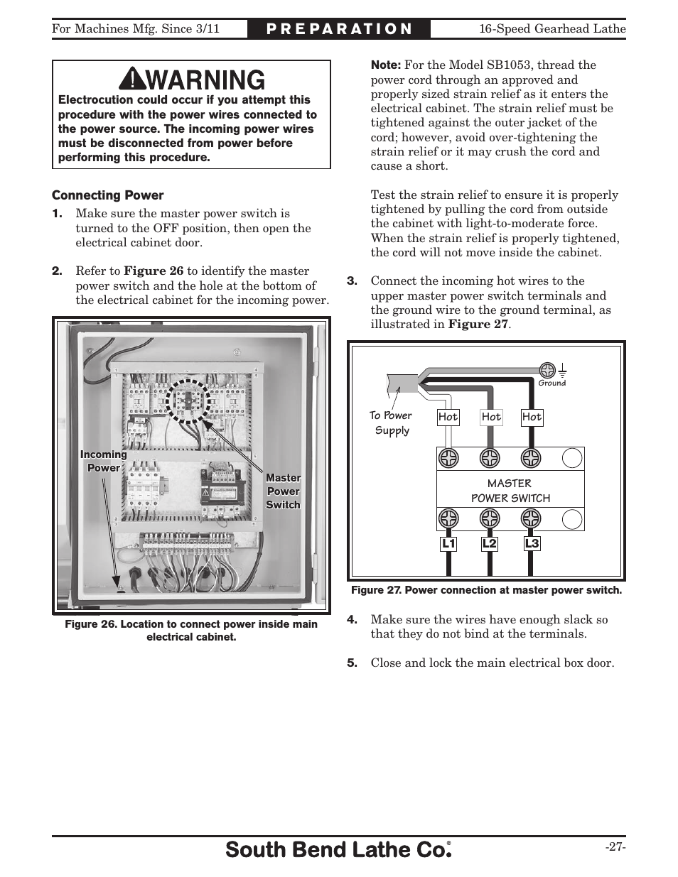 Southbend South Bend 16 SPEED GEARHEAD LATHE SB1053 User Manual | Page 29 / 136