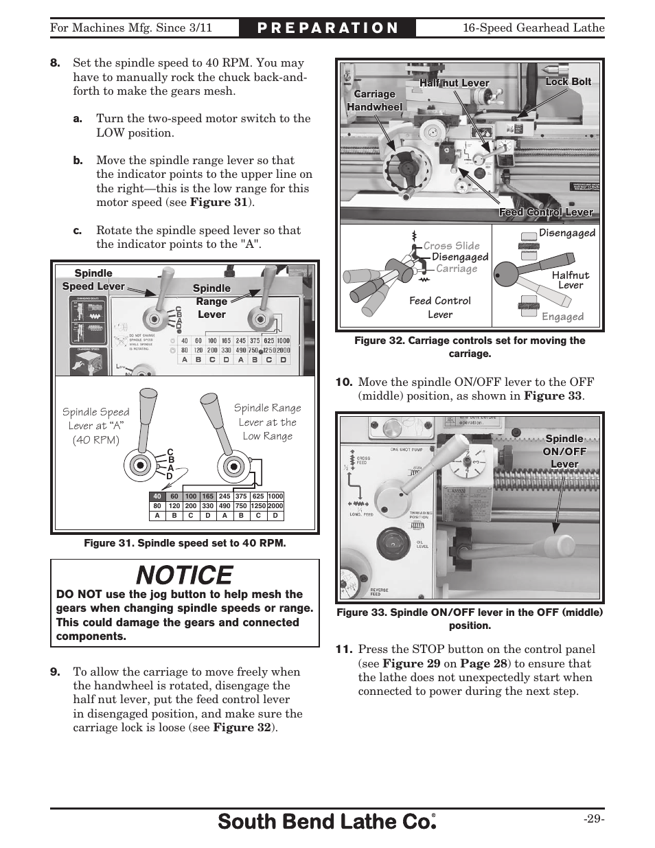 Southbend South Bend 16 SPEED GEARHEAD LATHE SB1053 User Manual | Page 31 / 136