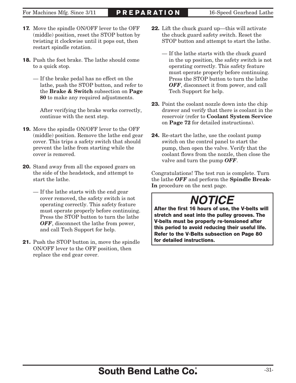 Southbend South Bend 16 SPEED GEARHEAD LATHE SB1053 User Manual | Page 33 / 136