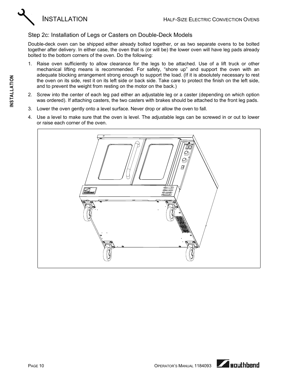 Nstallation | Southbend 1184093 User Manual | Page 10 / 72