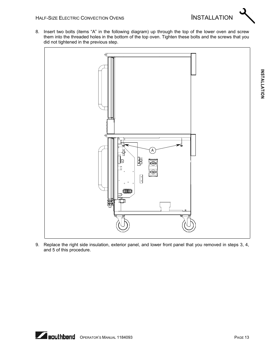 Nstallation | Southbend 1184093 User Manual | Page 13 / 72