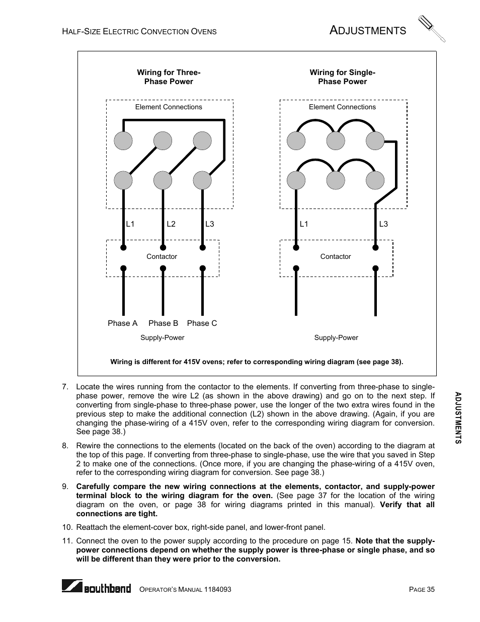 Djustments | Southbend 1184093 User Manual | Page 35 / 72