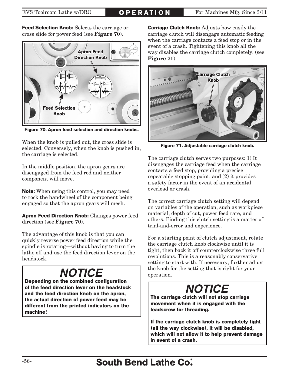 Southbend EVS Tool Room lathe w/DRO SB1059F User Manual | Page 58 / 140