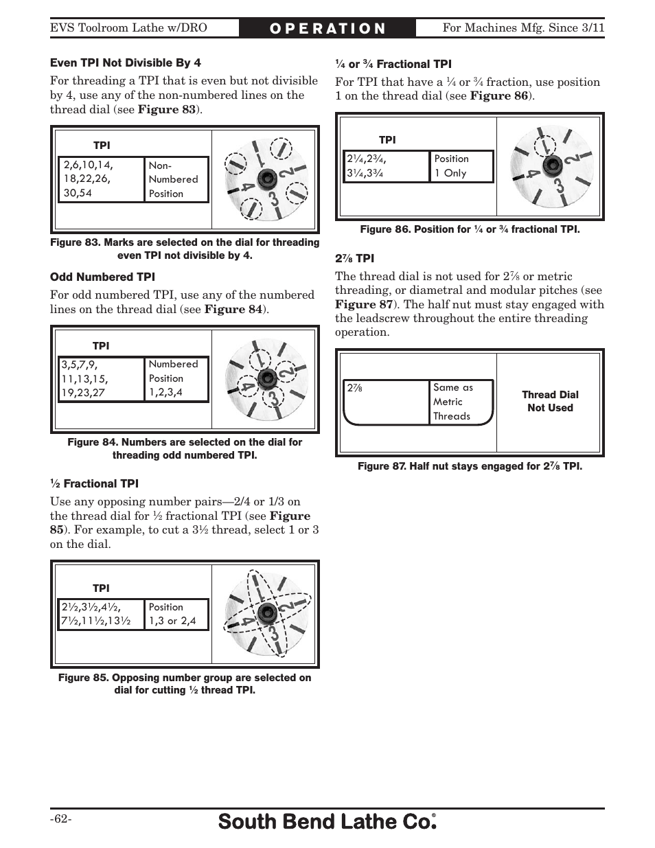 Southbend EVS Tool Room lathe w/DRO SB1059F User Manual | Page 64 / 140