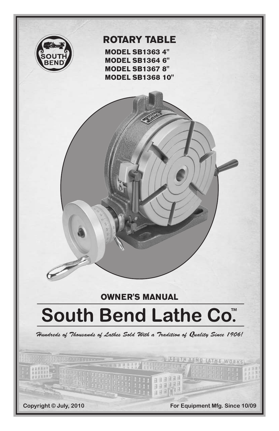 Southbend ROTARY TABLE SB User Manual | 28 pages