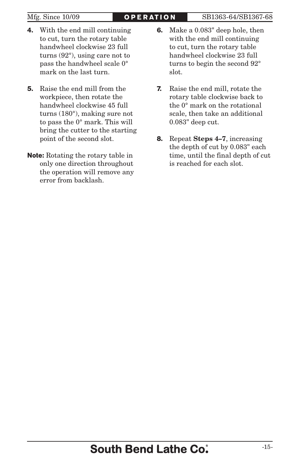 Southbend ROTARY TABLE SB User Manual | Page 17 / 28