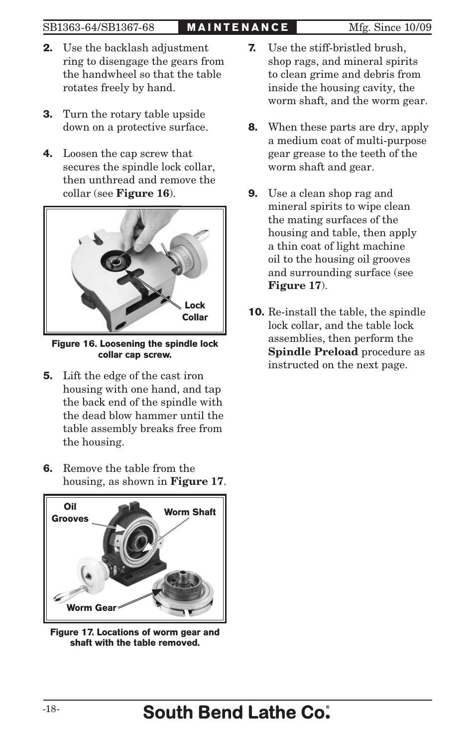 Southbend ROTARY TABLE SB User Manual | Page 20 / 28