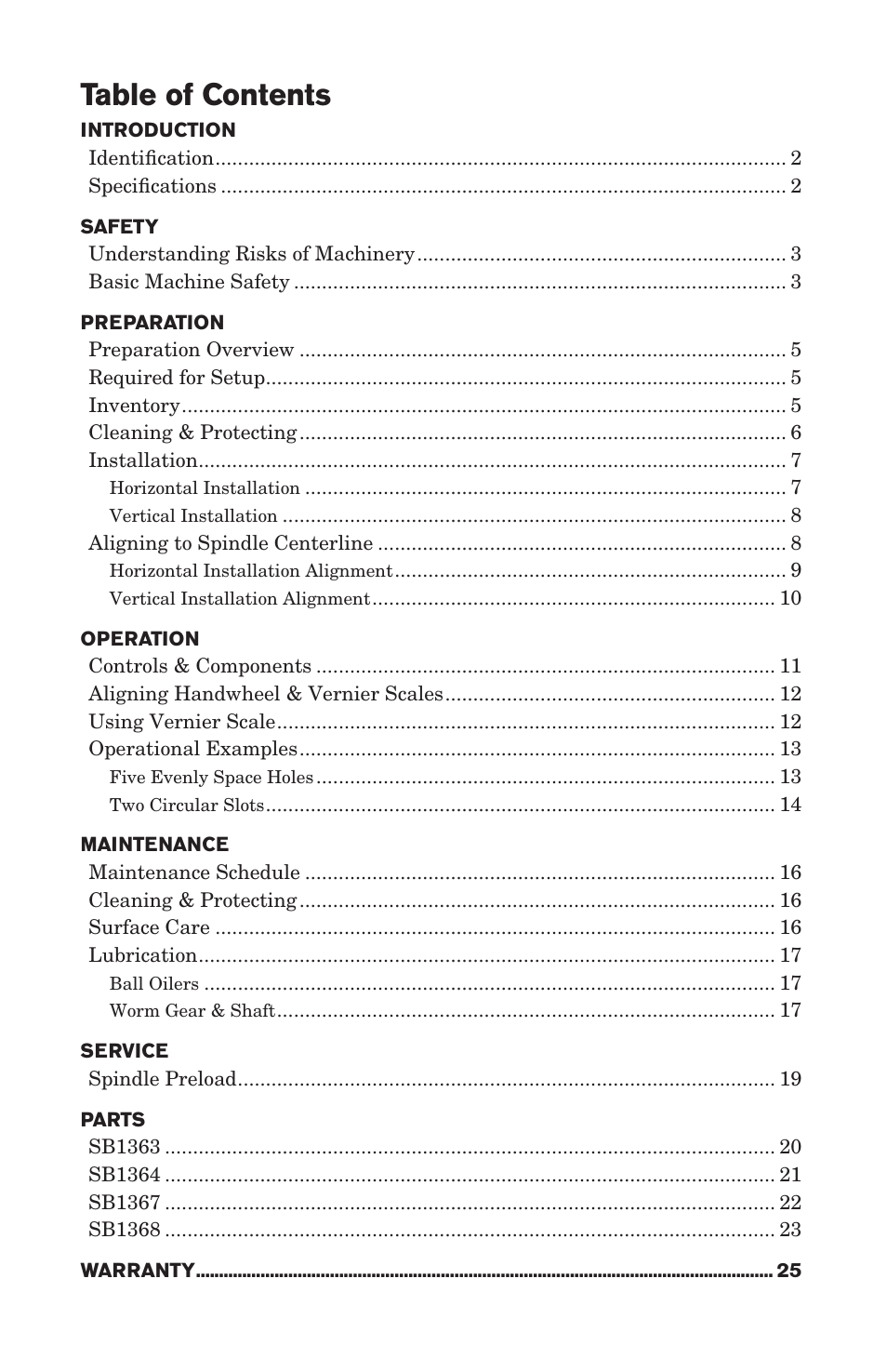 Southbend ROTARY TABLE SB User Manual | Page 3 / 28