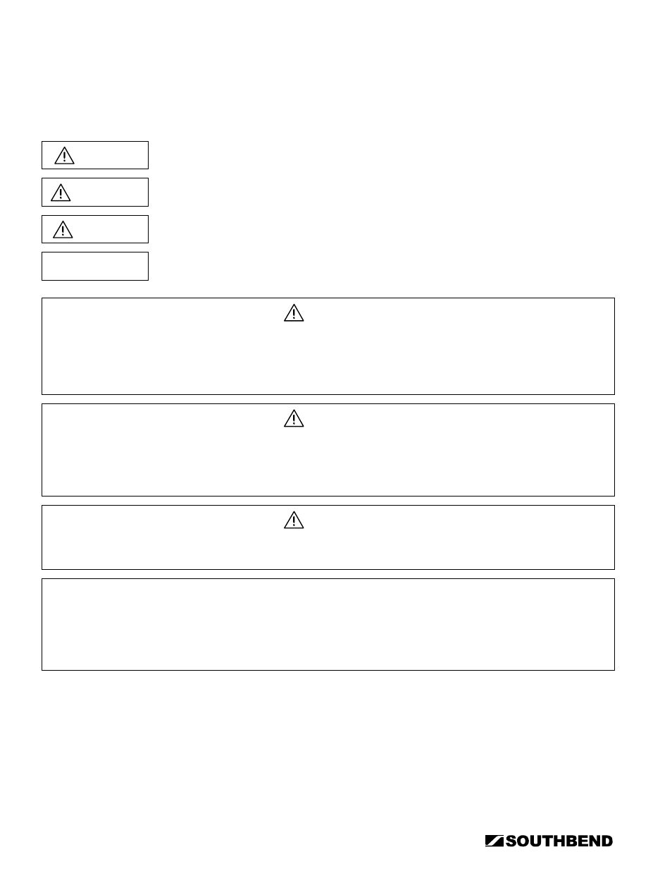 Safety precautions, Danger, Warning | Caution, Notice, Warning fire hazard for your safety, Warning burn hazard, Warning electric shock hazard | Southbend STRE-3EZ User Manual | Page 2 / 44