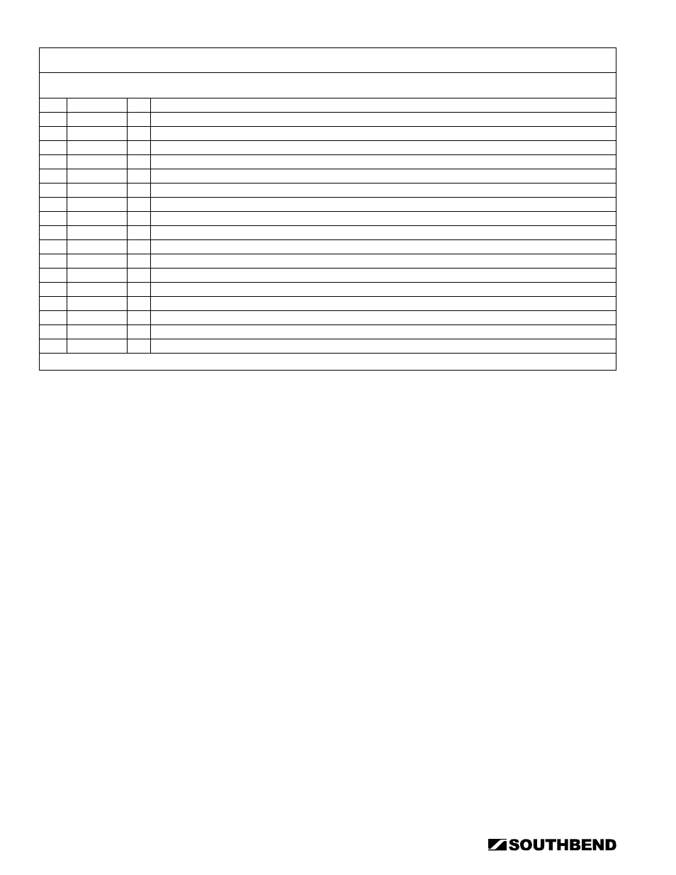 Cabinet base parts | Southbend STRE-3EZ User Manual | Page 42 / 44