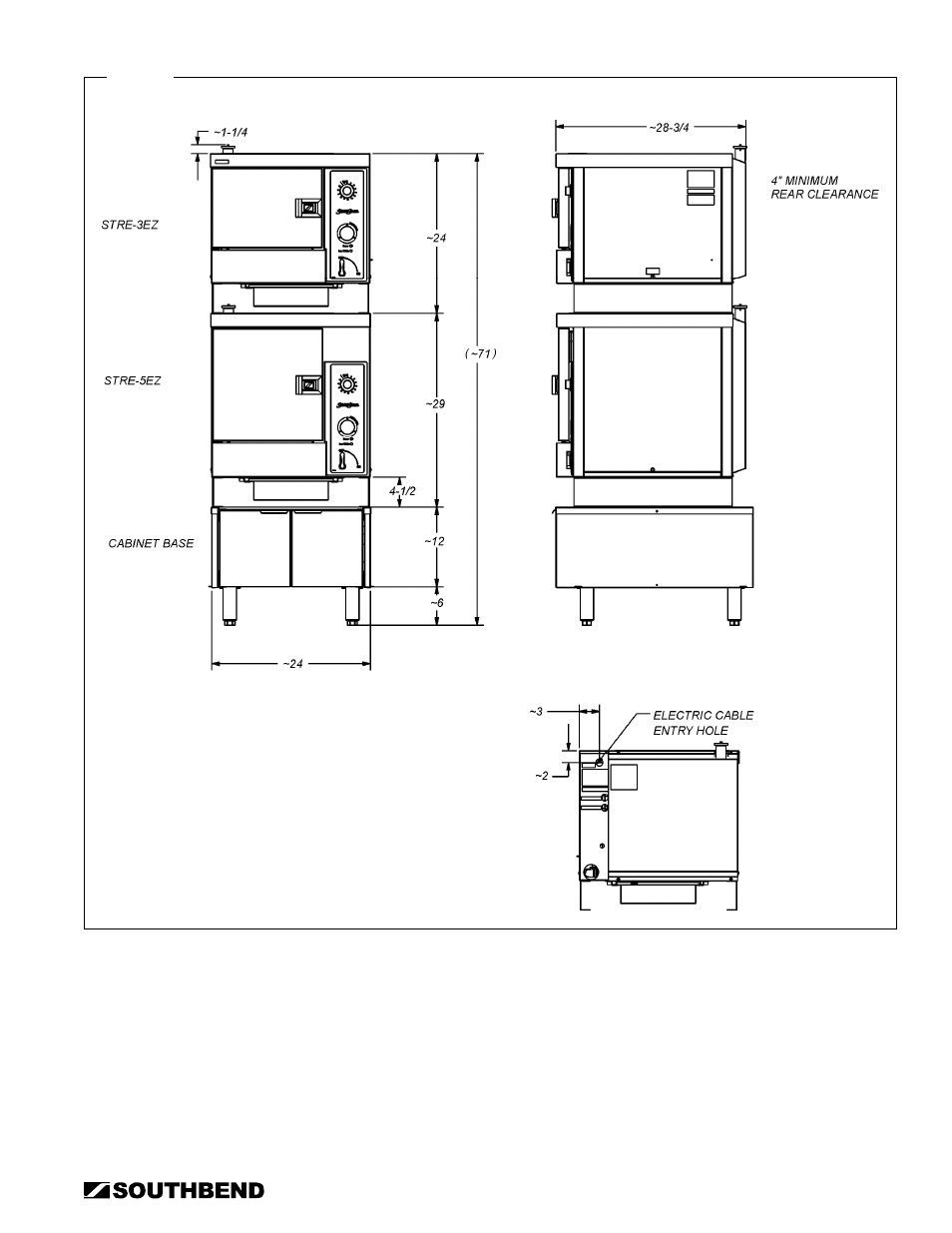 Dimensions | Southbend STRE-3EZ User Manual | Page 5 / 44